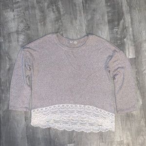 LE DOR CROCHET TRIM LIGHTWEIGHT SWEATER SIZE M